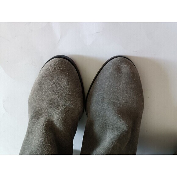 Michael Kors Knee High Boots Size 6 Leather Suede Pull On Cone High Heel Gray - Picture 7 of 14